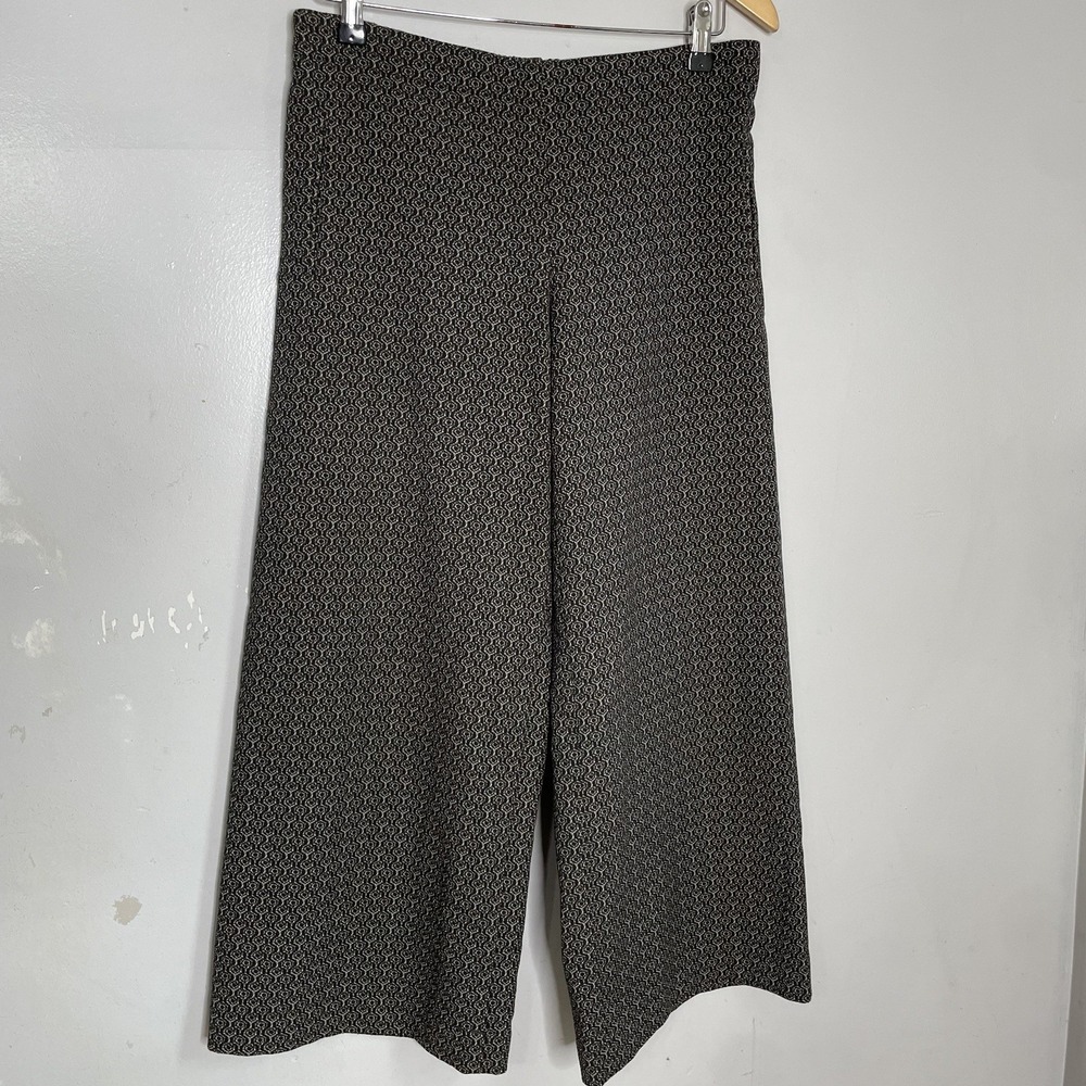 NIU Wide Legged Cropped Culottes Trousers Pants Patterned Gauchos‎ Womens Medium